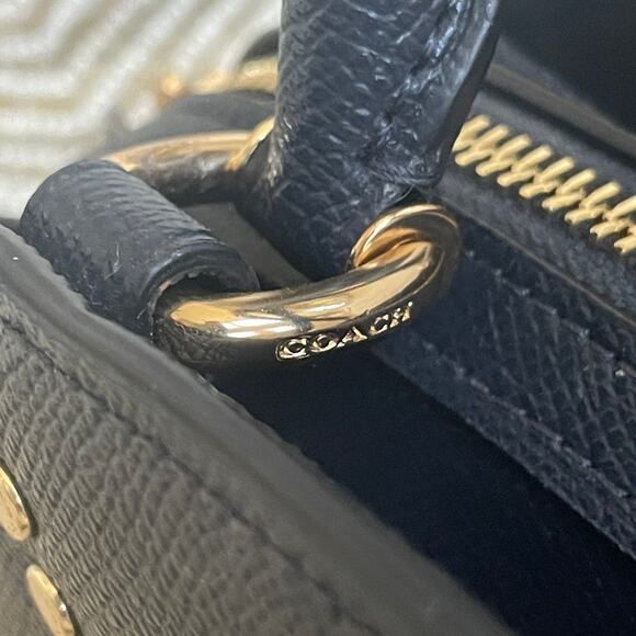 Coach Mini Lillie Carryall Satchel Navy Blue Leather | Crossbody Strap 91140 - Picture 5 of 8